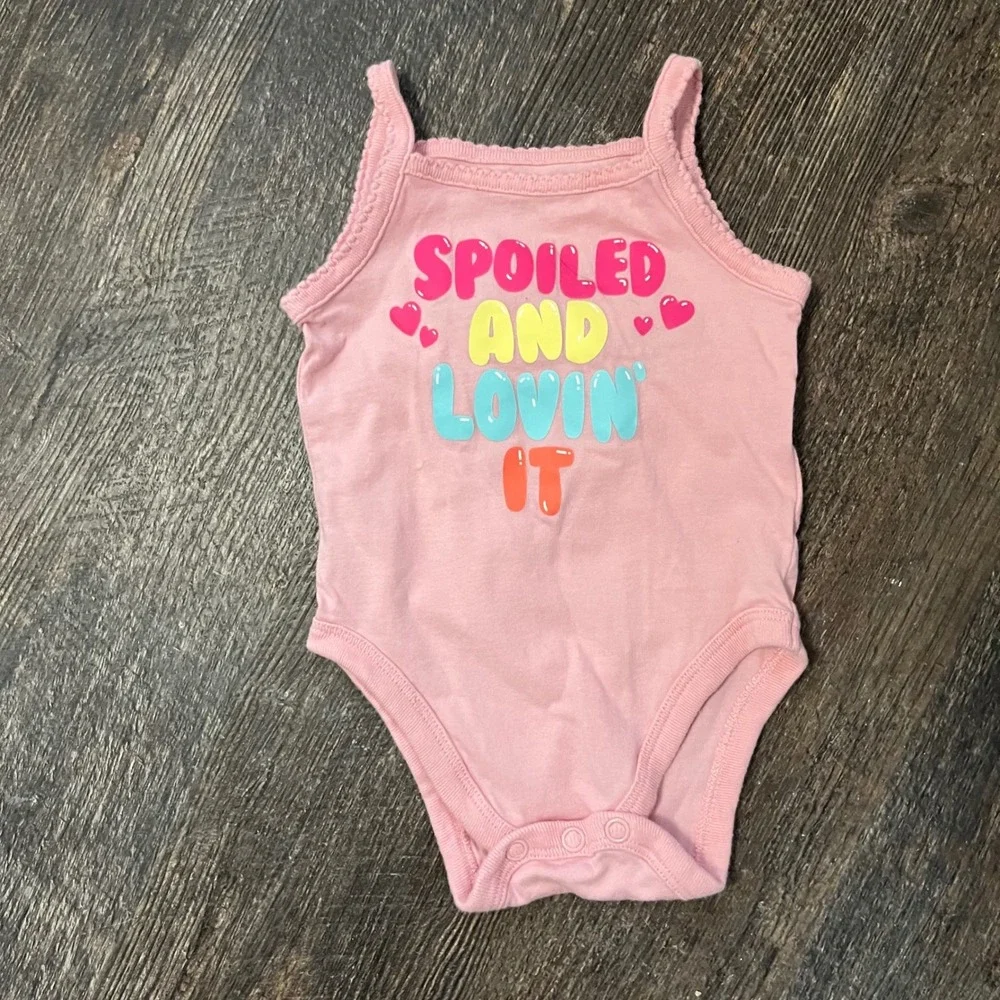 Garanimals Spoiled And Lovin' It Bodysuit‎ Sleeveless Pink 0-3M